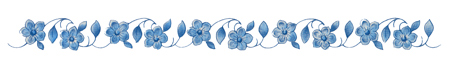 Arundel - Blue Flowers and Leaves Border