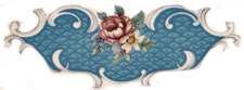 Summer Floral Bouquet Border - Blue daisies, Violets