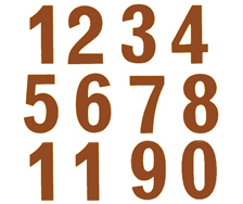 Brown Numbers Set 12 PIECE