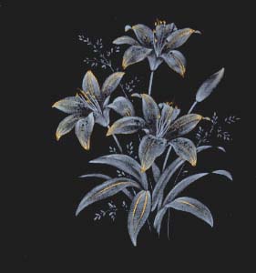 Etch and Gold Tiger Lilies - Glass-Low Fire
