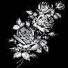 White Enamel Roses - Glass-Low Fire
