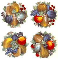 Fruit - Colorful - Pear, Apple, Plum, Grapes