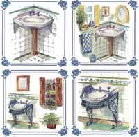 Bathroom Pedestal Sinks -  4 PC SET