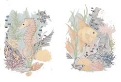 Seahorse and Tropical Fish 2 piece Set
