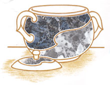 Blue Marble Tea Party Pots