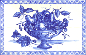 Blue Fruit Bowl Mural