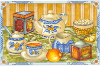 Tea, Tea Pot and Pottery  Mural