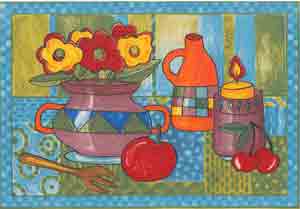 Pottery with Fruit & Flowers Mural