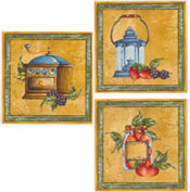 Salt Box, Lantern, Jar with Fruit