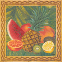 Fruit of the Islands, Pineapple, Lemons, Kiwi, Watermelon, Orange, Papaya, Avacodo