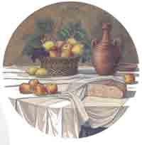 Classic Fruit - Apples, Grapes, Lemons, Bread
