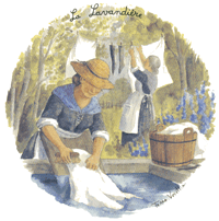 Artisan of  Yesterday Washing Laundry