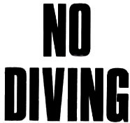 NO DIVING Pool Marker