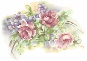Pink Roses and Violets