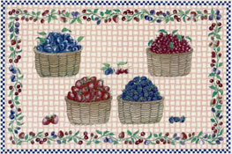 Berry Bowl Mural  Strawberries, Blueberries, Blackberries, Cherries