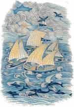Sailing Ship and Dolphin Mural