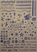 Royal Blue Stars, Bees, Dragonflies, Hearts, Shapes, Circles