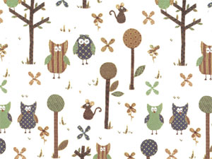 Patchwork Owls Overall Chintz