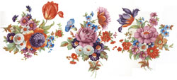 Meissen Style Flowers - 3 PC SET