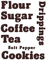 Canister Labels Flour, Sugar, Coffee, Tea, Salt, Pepper, Cookies, Drippings