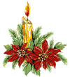 Christmas Candle & Poinsettia