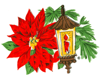 POINSETTA AND LANTERN