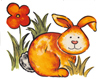 Rabbit with orange flower