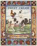 Farm Fresh Sweet Cream - Cow, Roosters, Strawberries