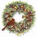 Christmas Wreath with Cardinals