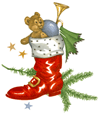 Pine Bough Teddy Bears Santa's Boot Candles Ornaments