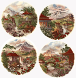 Oriental  Scenes  Set 4 piece