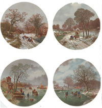 Winter Scenes Accent Set 4 piece