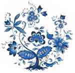 Blue Asia Floral Design