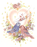 Valentine Hearts  Lovebirds