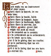 St. Francis Prayer - Red, Black, Gold