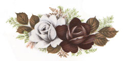 WHITE AND BURGUNDY ROSE SPRAY