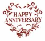 HAPPY ANNIVERSARY & HEART / RUBY SHEET OF 6