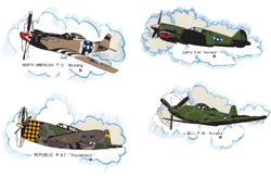 ARMY PLANES - Mustang, Warhawk, Thunderbolt, Aircobra