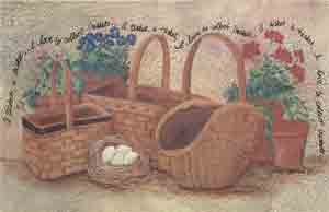 A Tisket A Tasket Baskets, Flowers Mural