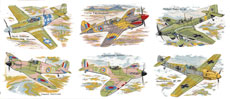 Fighter Planes - 6 PC SET