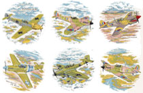 Fighter Planes - 6 PC SET