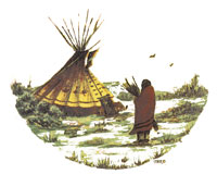 Tepee & Woman