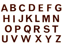 Block Letters ALPHABET BROWN-SEPIA