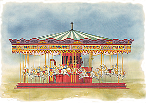 Carousel Horses MERRY GO ROUND MURAL